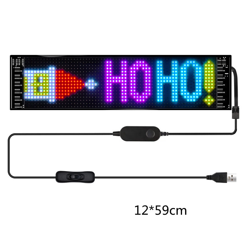 Letrero LED programable para automóvil Pantalla publicitaria LED a todo color Pantalla ultrafina Pantalla de animación con patrón de texto personalizado para automóvil