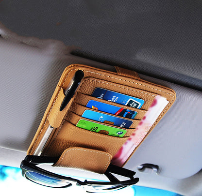 Multifunctional Leather Car Storage Bag For Automobile