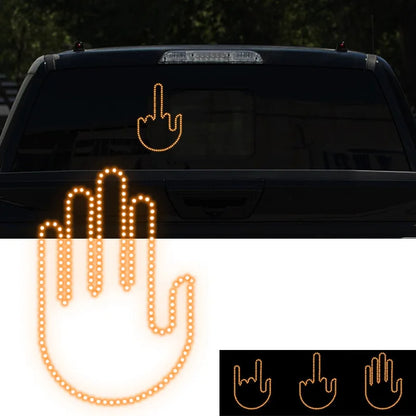 Lámpara de mano con luz LED para gestos, divertida y nueva, para el dedo del coche, con mando a distancia, para señales de furia al volante