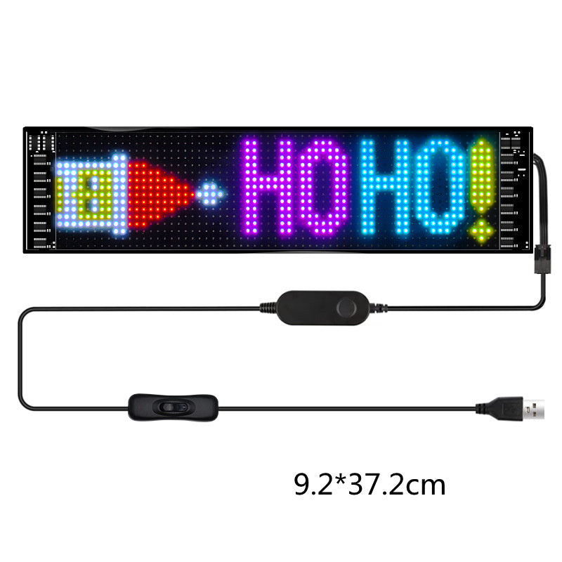 Letrero LED programable para automóvil Pantalla publicitaria LED a todo color Pantalla ultrafina Pantalla de animación con patrón de texto personalizado para automóvil