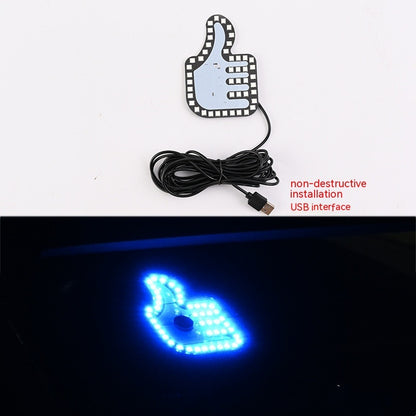 Car USB Plug Finger Gesture Light