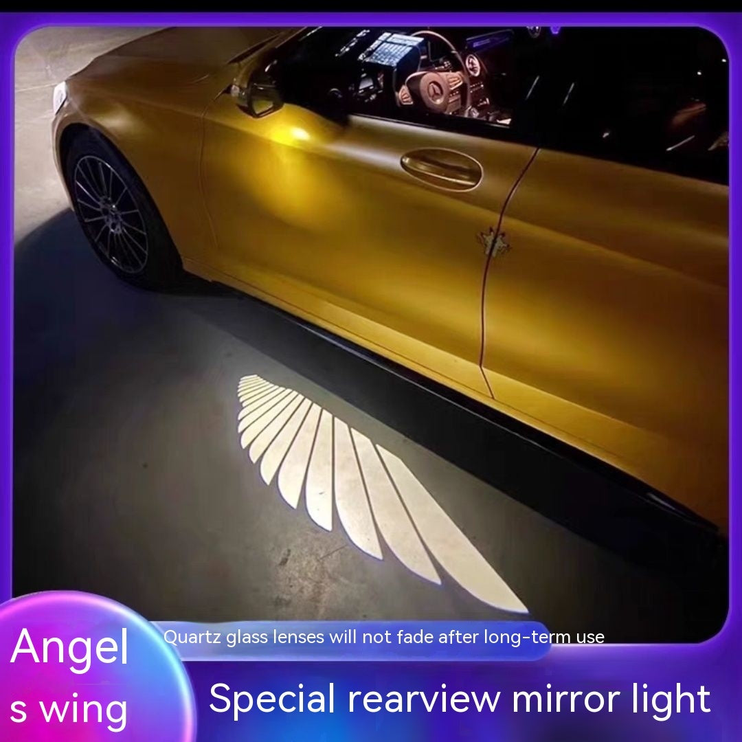 Car Rearview Mirror Courtesy Lamp Angel Wings