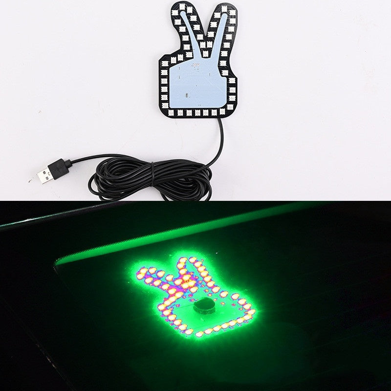 Car USB Plug Finger Gesture Light