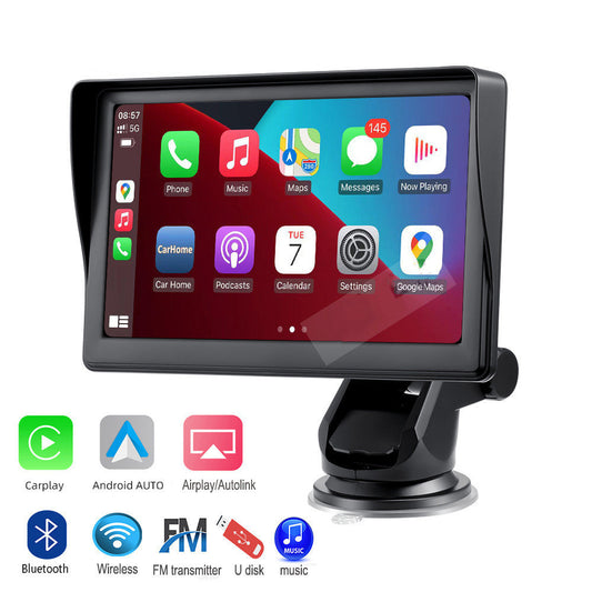 Pantalla inteligente IPS de 7 pulgadas para automóvil, pantalla de proyección de teléfono móvil inalámbrica Carplay para automóvil, navegación