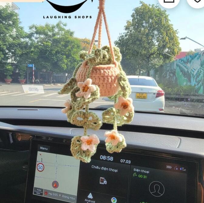 Car Plant Decoration Decoration Knitting Wool