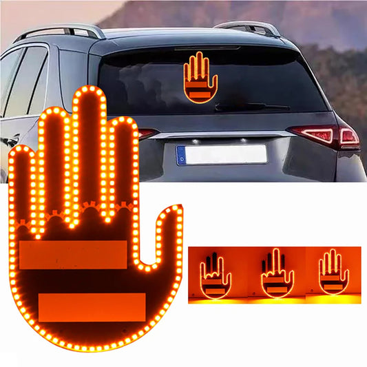 Lámpara de mano con luz LED para gestos, divertida y nueva, para el dedo del coche, con mando a distancia, para señales de furia al volante